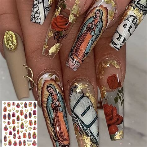 Tsc 051 Mg180606 14 Angel Jesus Cross Rose Money 3d Back Glue Nail