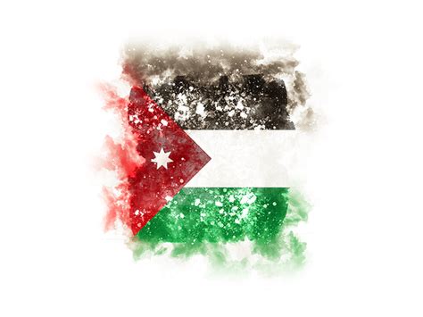 Square Grunge Flag Illustration Of Flag Of Jordan