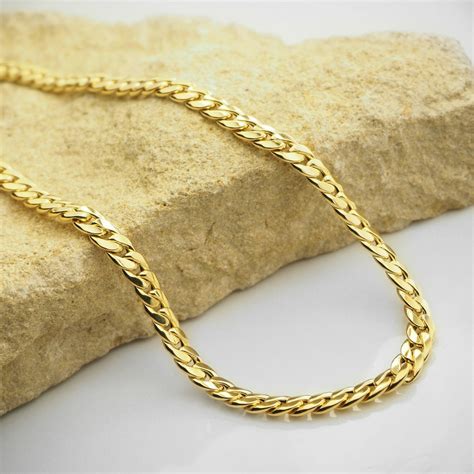 18ct Yellow Gold Hollow 42cm Curb Link Chain Chains Cerrone