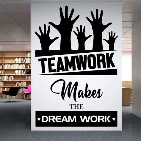 Stickme Team Work Makes Dream Work Typography Office Inspirational Motivational Quotes
