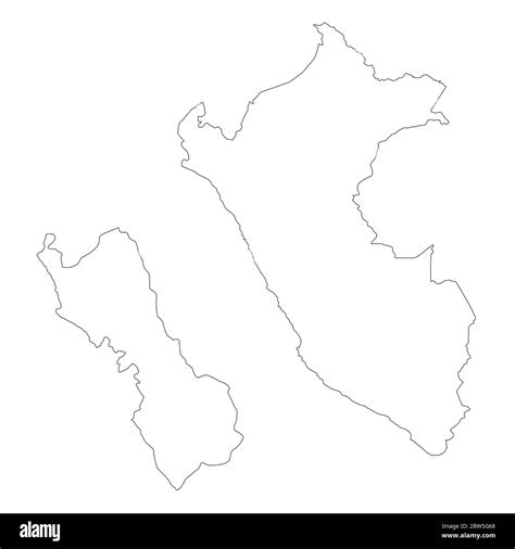 Vector Map Peru And Lima Country And Capital Isolated Vector