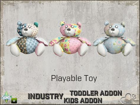 The Sims Resource Industry Toddler And Kids Patchwork Teddy Playable