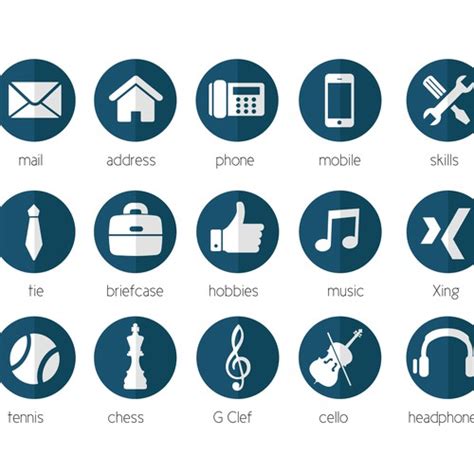 20 Modern Icons For Personal Cv Resume Icon Or Button Contest