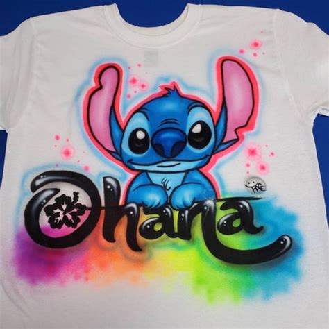 Airbrush T Shirt Stitch With Stars Custom Script Name Design Etsy