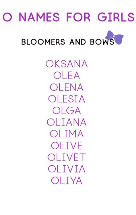 Girl Names That Start With O Baby Name Lists Girls Names