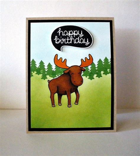 Lawn Fawn Moose Birthday Card By Nancy Krueger Moose Birthday Hubby