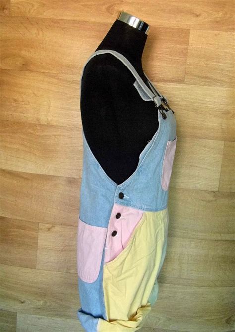 S Color Block Dungarees Overalls Colour Bib Shortalls Etsy Uk