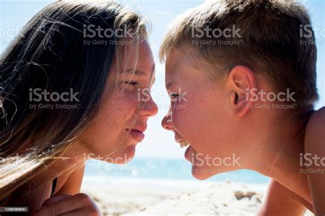 Brother Kisses His Sisterbrother And Sister Kiss Each Otherthe Concept