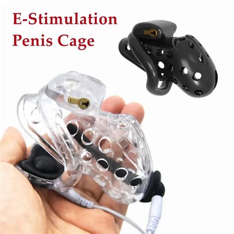 Electronic Stimulation Chastity Cage Electric Shock Cock Cage Penis