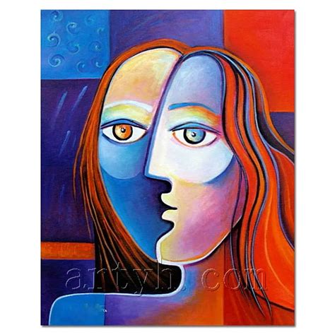 Pablo Picasso Style Canvas Painting Abstract Face Picture Wall Art
