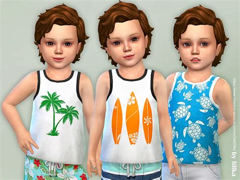 The Sims Resource Toddler Boy Tank Top 04 By Lillka