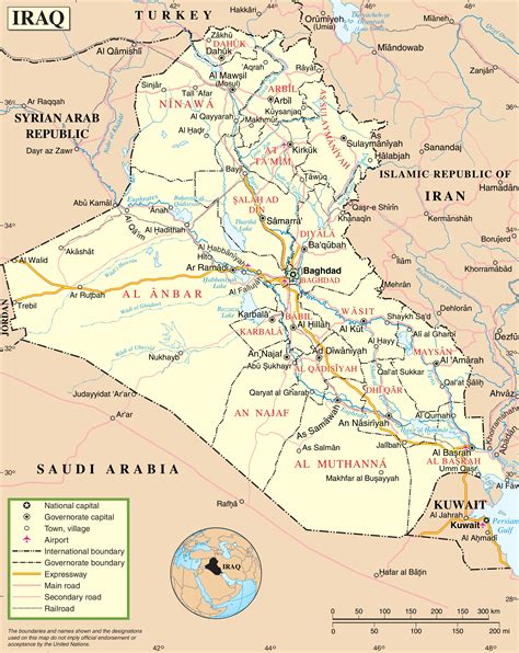 Printable Map Of Detailed Maps Of Iraq Road Maps And Political Maps