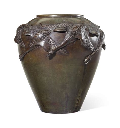 A Japanese Bronze Vase Meijitaisho Period First Half 20th Century