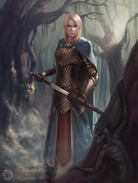 [cm] silvan elf cleric by bearcub warrior woman female elf character portraits