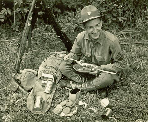 A Us Soldier Samples A Batch Of C Rations During The Louisiana