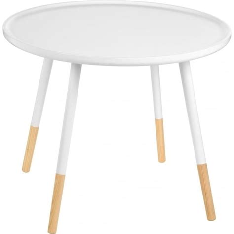 Buy White Circular Side Table With Beech Tipped Legs At Fusion Living