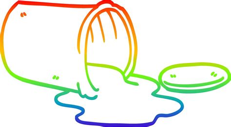 Rainbow Gradient Line Drawing Cartoon Spilt Paint 8849930 Vector Art At