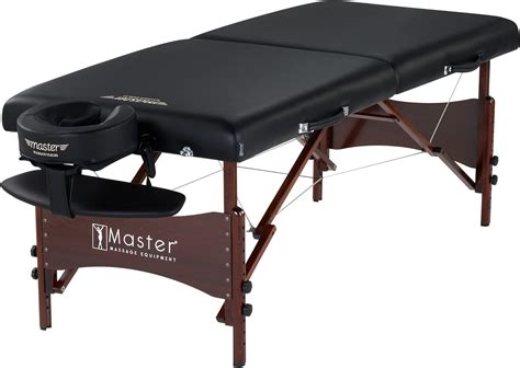 Master Massage Newport Portable Massage Table Package With Denser Cushion Walnut Stained