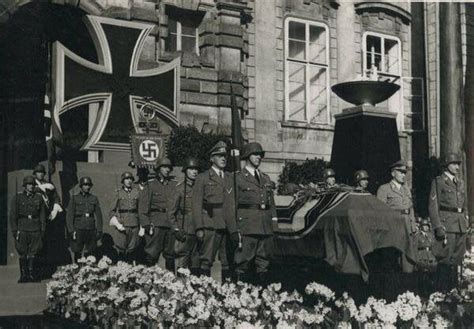 Here are some press photos of heydrichs funeral. Reinhard Heydrich, assassinated German governor of Prague, has been given a state funeral today ...