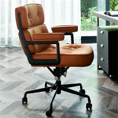 Modern Swivel Home Office Chair Tufted Back Recliner Cipri Leather
