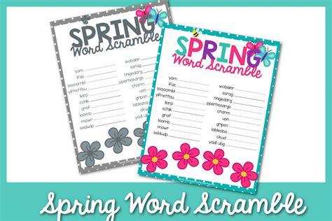 Free Spring Word Scramble Printable