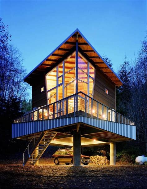 An 800 Sq Ft Cabin In Washington State House On Stilts Small House