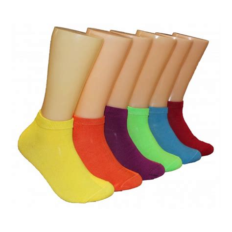 Womens Bright Color Solid Low Cut Ankle Socks At