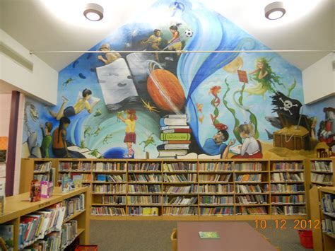 Оформление стен в библиотеке фото