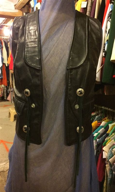 Vintage Black Leather Vest By Schott Nyc Sportswear Etsy Black