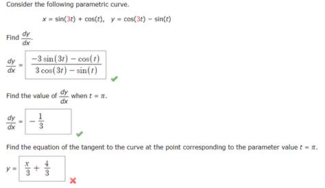 Solved Consider The Following Parametric Curve X Sin 3t Chegg Com