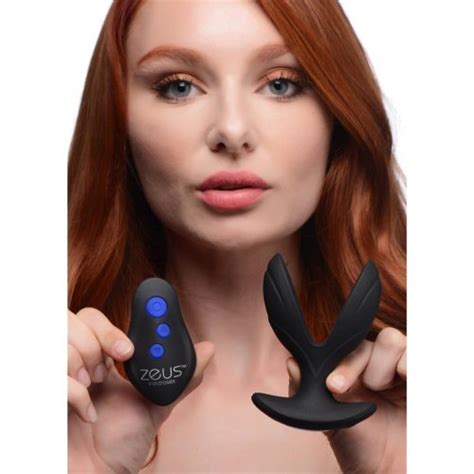 Zeus Electro Spread 64x Vibrating And E Stim Silicone Rechargeable Butt Plug With Remote Control