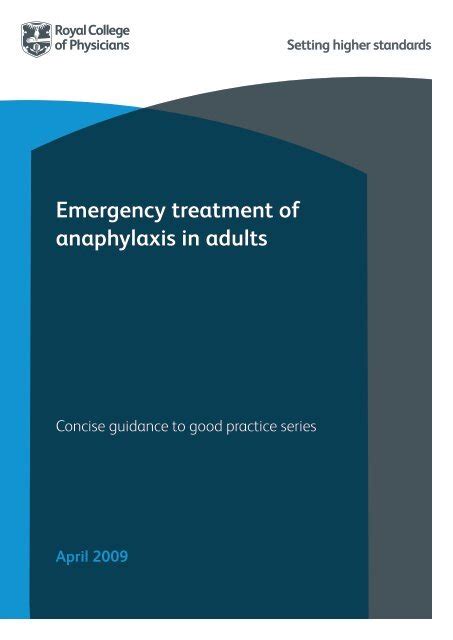Emergency Treatment Of Anaphylaxis In Adults Royal College Of