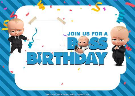 7 Boss Baby Birthday Invitation Templates With Cute Triplets