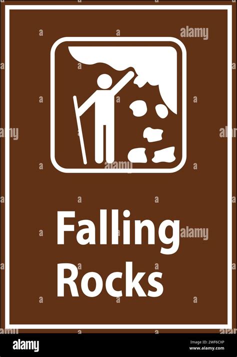 Campground Sign Park Sign And Guide Sign Falling Rocks Stock Vector