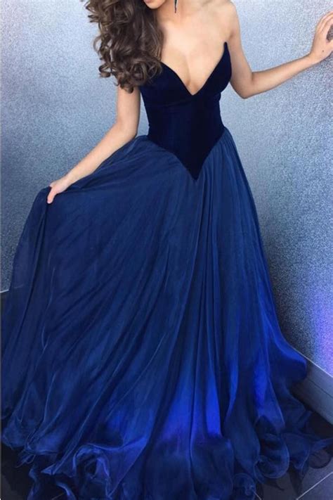 Royal Blue Velvet Formal Long Evening Dresses Sexy V Neck Off Shoulder Evening Gowns Chiffon
