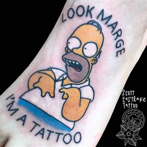 Traditional Homer Simpson Tattoo By Scotteastlake Tattoo Sydney