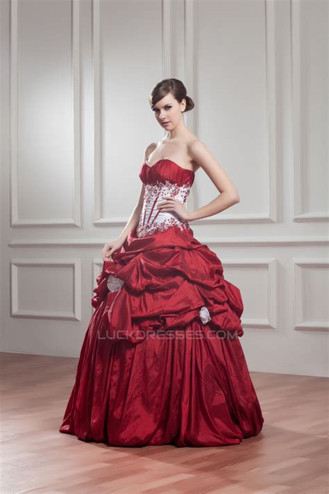 Ball Gown Pick Ups Taffeta Floor Length Promformal Evening Dresses