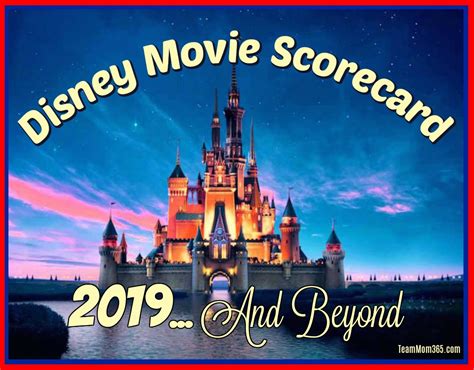 2019 Disney Movie Scorecard And Beyond Team Mom 365