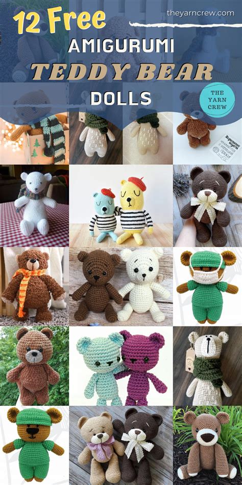 12 Free Amigurumi Teddy Bear Doll Patterns The Yarn Crew