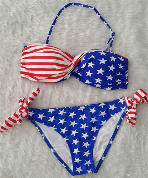 2021 2016 Bikini Swimsuits Bikini Sets American Flag Banner Bikini Swimsuit Three Point Sexy