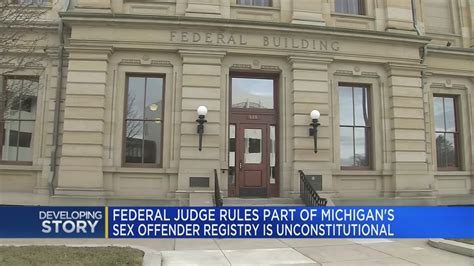 Federal Judge Rules Part Of Michigans Sex Offender Registry Is