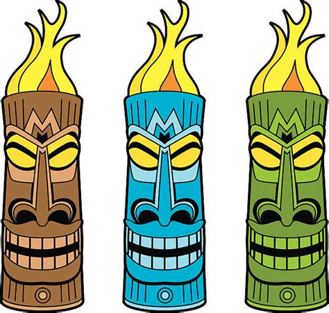 Tiki Faces Cartoon Illustrations Royalty Free Vector Graphics And Clip
