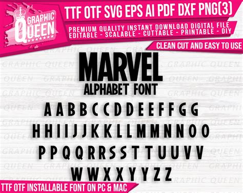 Marvel Font Ttf Otf Marvel Letter Svg Marvel Alphabet Etsy