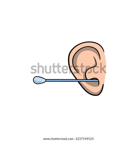 Cleaning Ears Hygienic Ear Stick Medical เวกเตอร์สต็อก ปลอดค่า