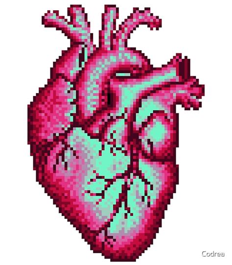 Realistic Heart Pixel Art By Codrea Redbubble