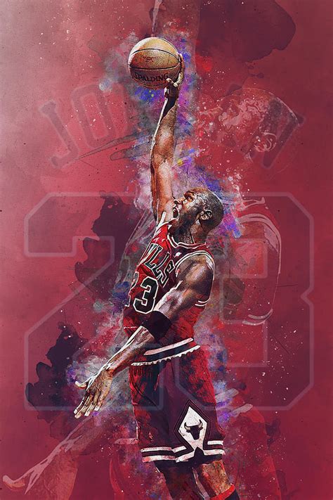 Michael Jordan Dunk Mixed Media Digital Art By Elite Editions Pixels