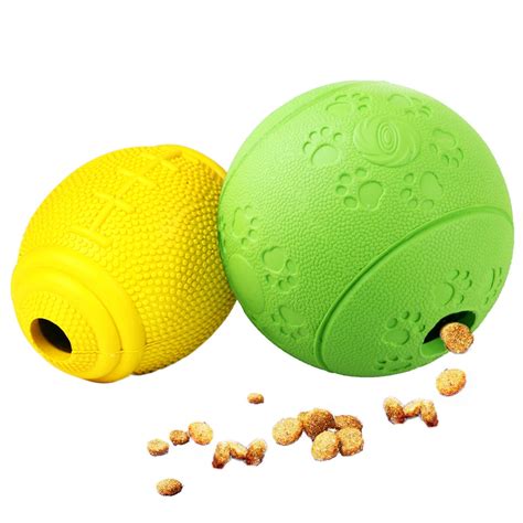 Cool Dog Feeder Soft Rubber Pet Treat Ball Food Dispenser Toy For
