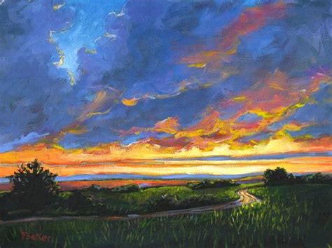 Sunset Clouds Over The Plains Abstract Huge Contemporary Etsy