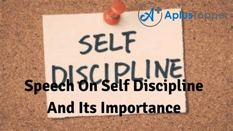 Speech On Self-Discipline And Its Importance for Students and Children - A Plus Topper