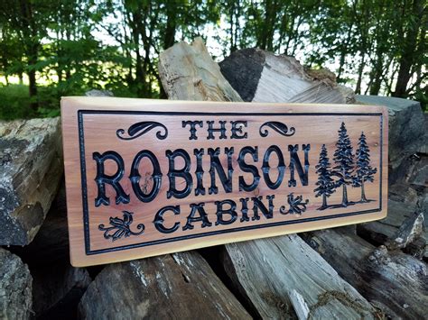 Cabin Signs Wooden Signs Custom Outdoor Name Sign